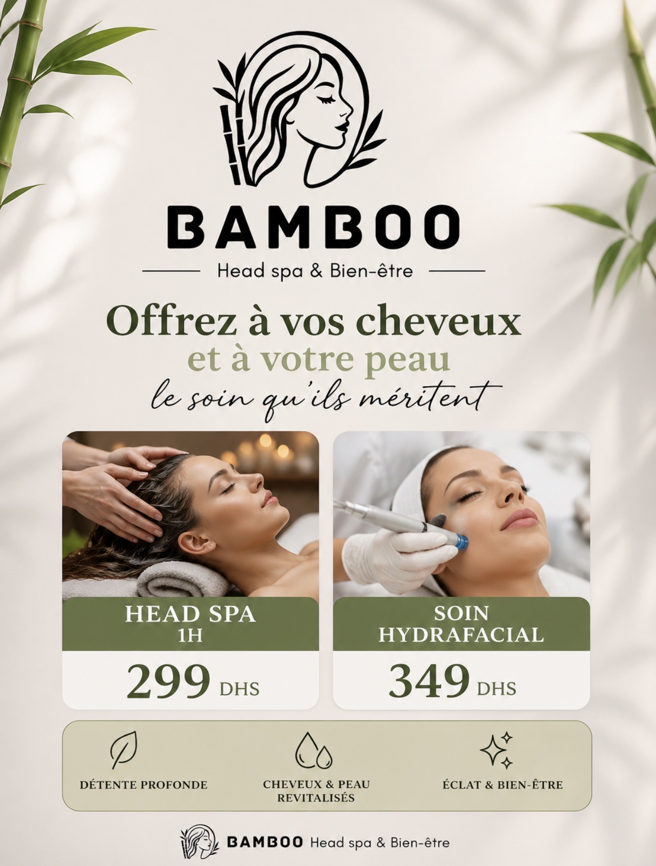 Head Spa & Hydrafacial - Menu Bamboo